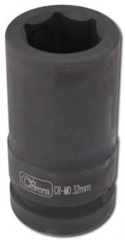 Hlavice 1" 32mm prodloužená PC2832 - Hlavice nástrčná 1" 32mm prodloužená kovaná Rozměr:1" 32 mm prodloužená Materiál: chrom-molybdenová ocel Použití: vhodné pro rázové a pneumatické nářadí