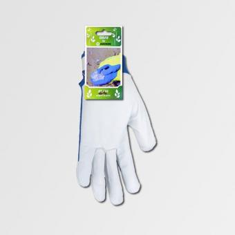 Pracovní rukavice Hobby 10" s kartičkou - Pracovní rukavice Hobby 10" s kartičkou Použitý materiál:dlaň z kvalitní kozinky, hřbet z bavlny, zapínání na suchý zip, kryté konečky prstů a ukazováčeku