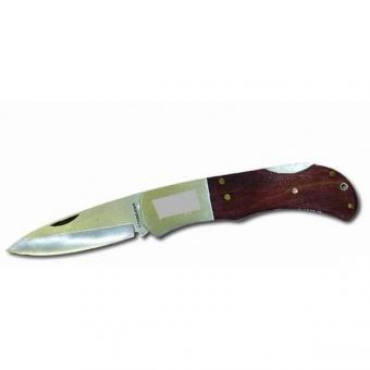 Nůž kapesní otevírací, 19116 - Nůž kapesní otevírací Čepel z kvalitní nerezové oceli a střenkou ze dřeva a kovu. Praktický kapesní nůž vhodný pro táborníky,chataře, zahrádkáře a.j. Rozměry: délka čepele 9 cm,celková délka nože 21 cm