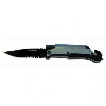 Zavírací nůž s LED diodou, X9293 - Zavírací nůž s LED diodou Nůž zavírací celokovový, svítilna - LED dioda, nůž na řezání pásů, křesadlo, pilové ostří Praktický kapesní nůž vhodný pro táborníky,chataře, zahrádkáře a.j.